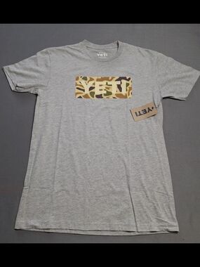 Yeti Gray Short-Sleeve T-Shirt with Camo Logo